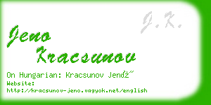 jeno kracsunov business card